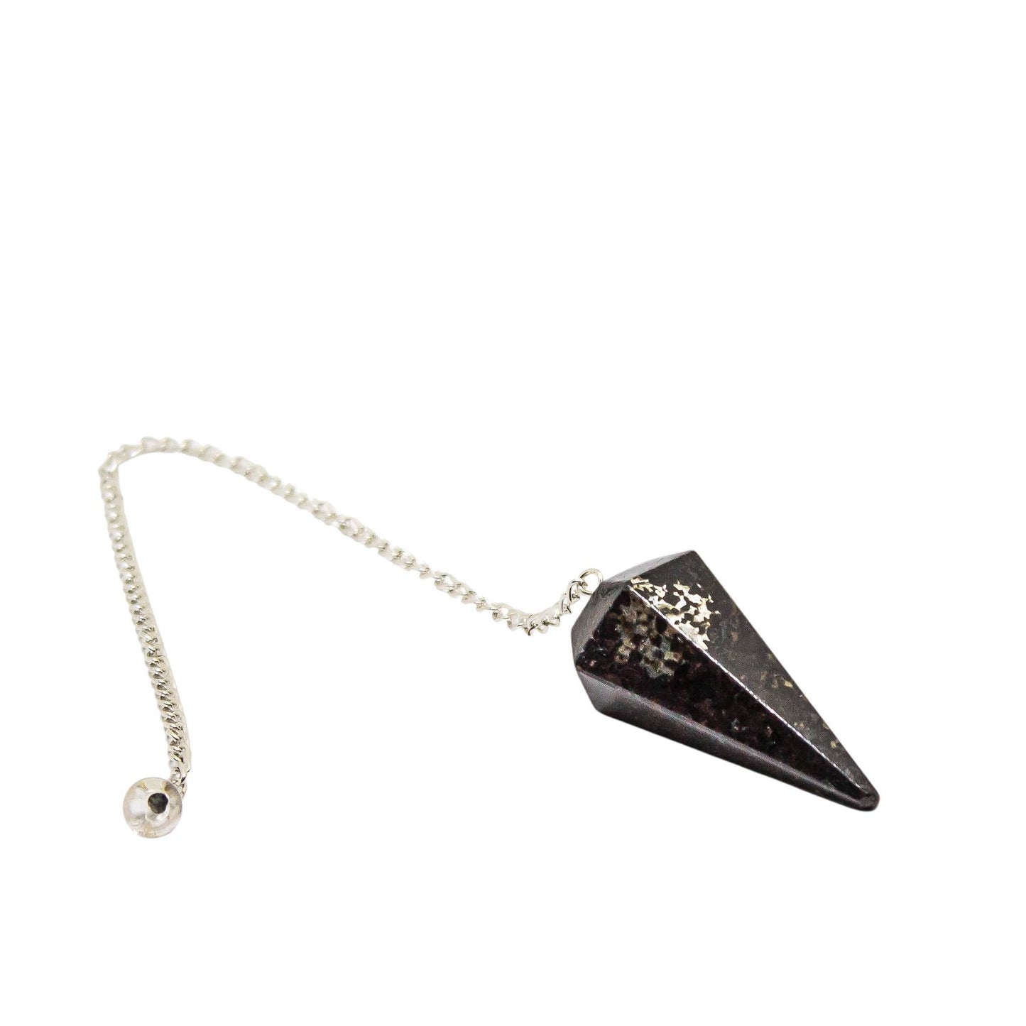 Nuummite Gemstone Pendulum Silver Color Chain