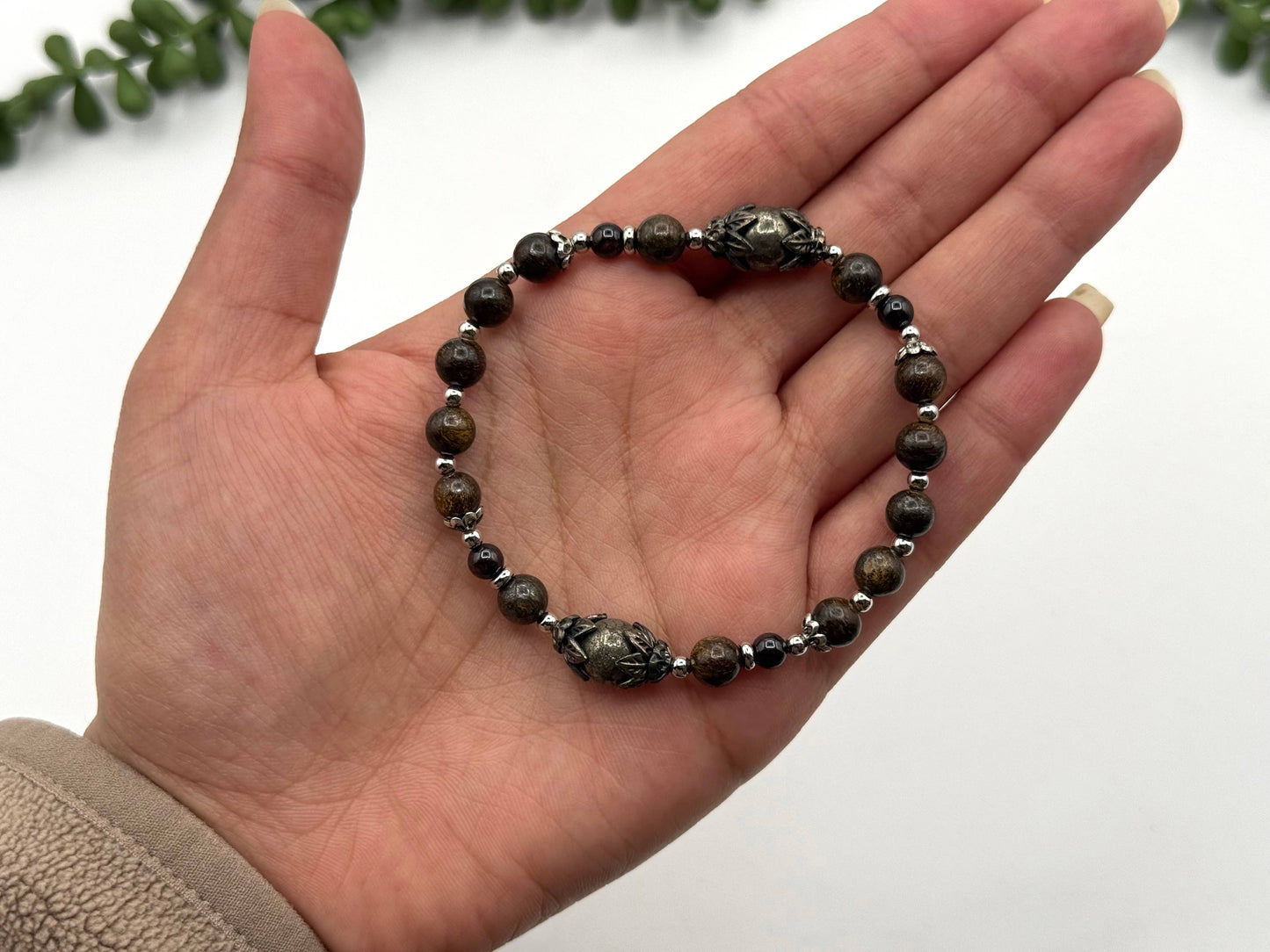 STAY IN MY POWER - Pyrite, Bronzite, Garnet  Bracelet