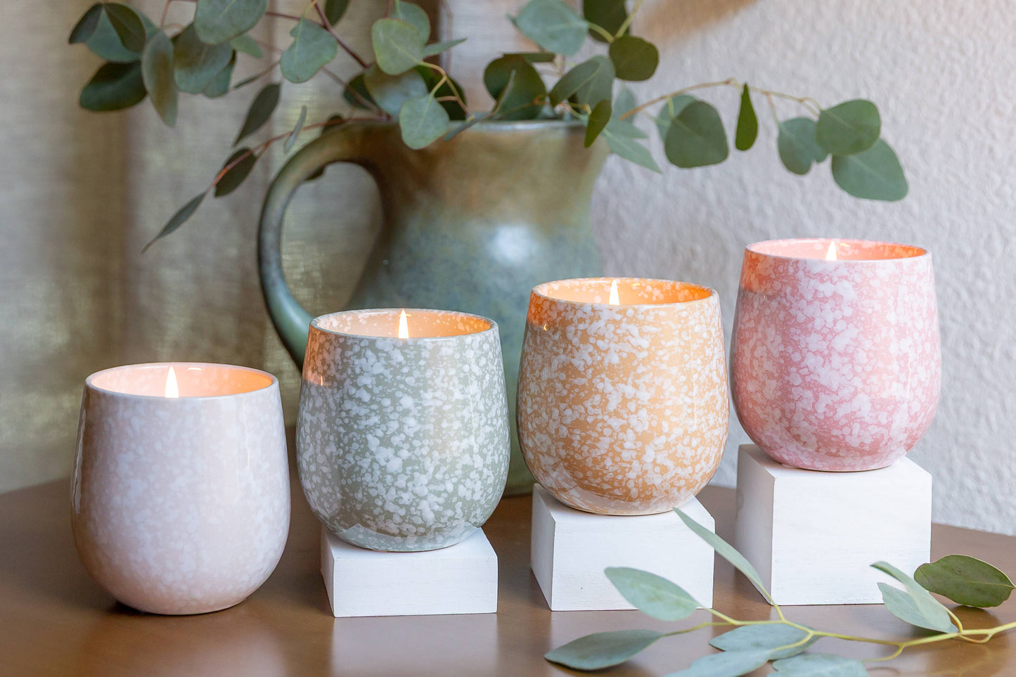 White Amber 14oz Ceramic Candle