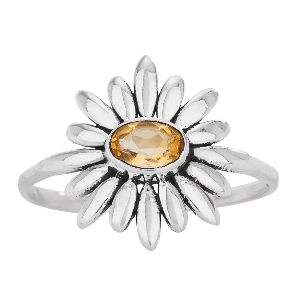 Bursting With Joy Sterling Silver and Citrine Ring: 7