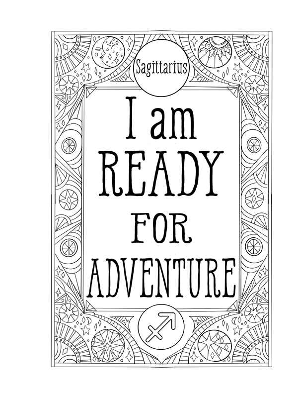 Sagittarius: Your Cosmic Coloring Book by Mecca Woods: Paperback; 48 pages / English