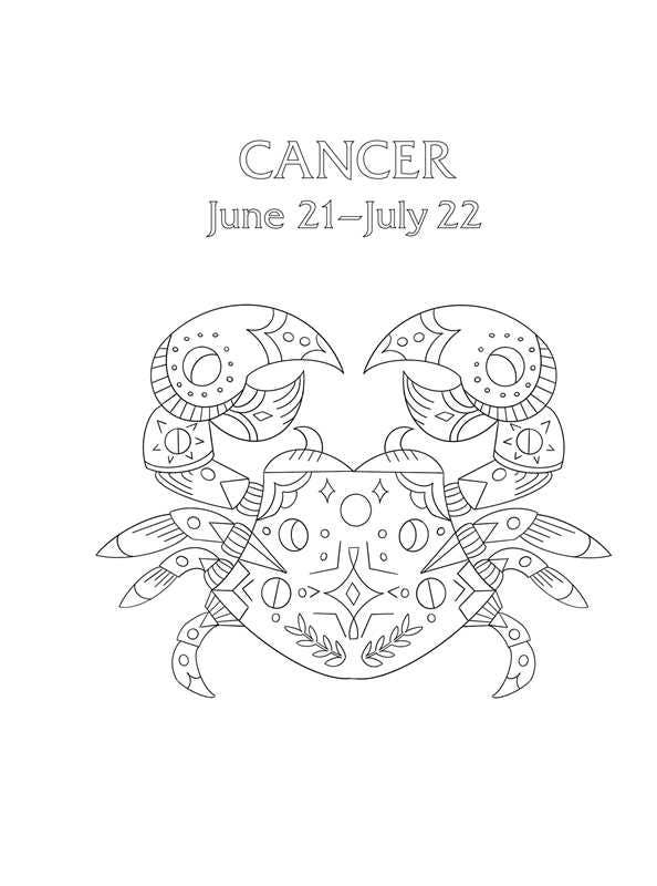 Cancer: Your Cosmic Coloring Book by Mecca Woods: Paperback; 48 pages / English