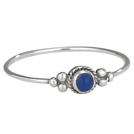 Make Light Of Sterling Silver Small Lapis Stack Ring: 7
