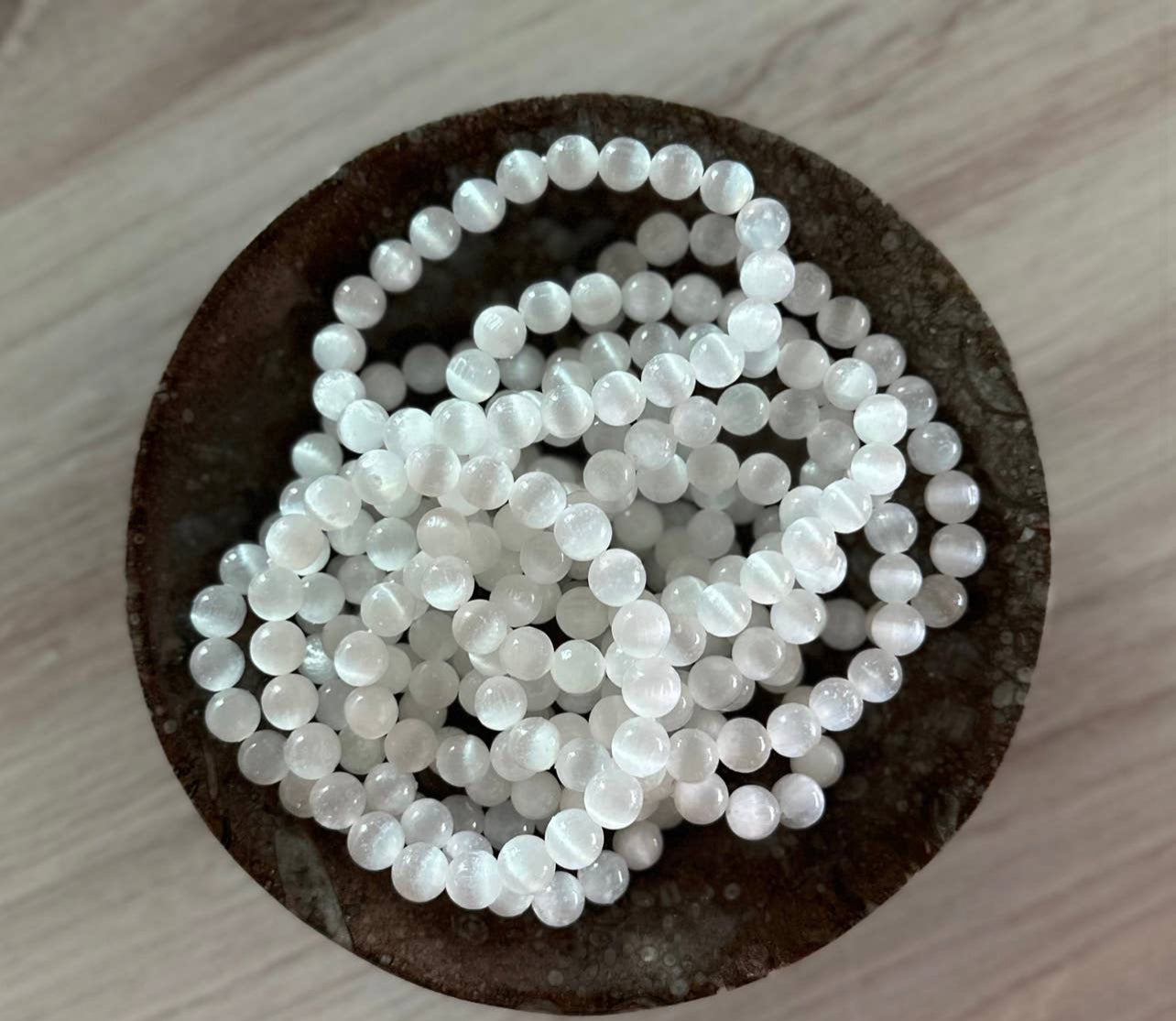 Selenite Beaded Bracelet