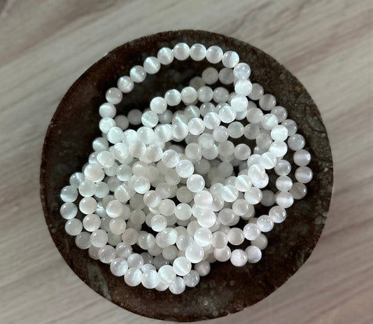 Selenite Beaded Bracelet