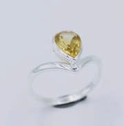 Citrine Faceted Sterling Silver Ring
