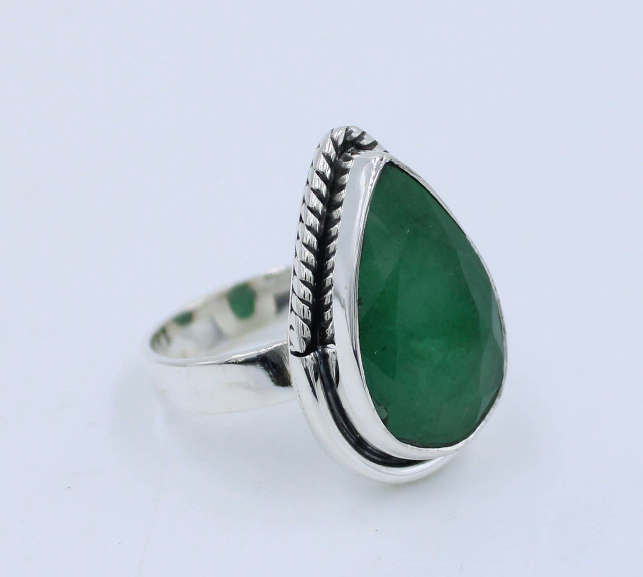 Emerald Sterling Silver Ring